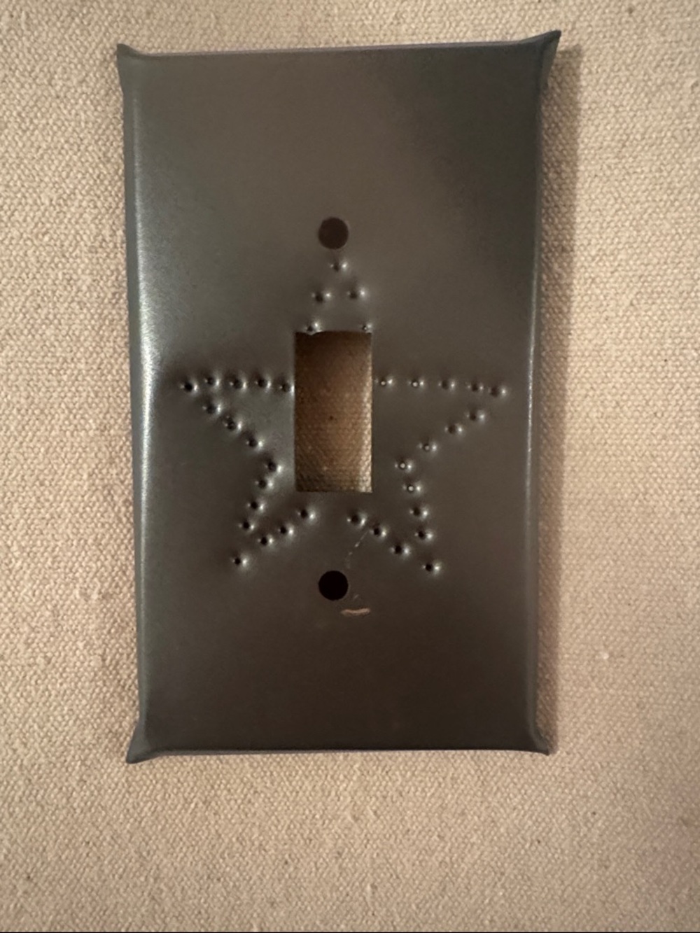 Decorative Black Star Punched Metal Toggle Switch Plate